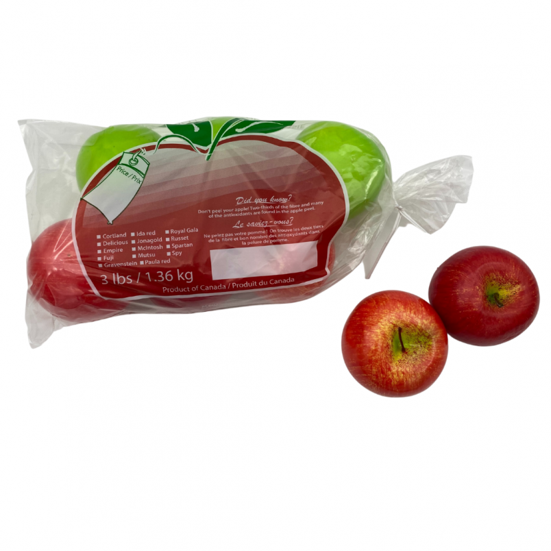 3 lb Poly Apple Bag - Wellington Produce Packaging