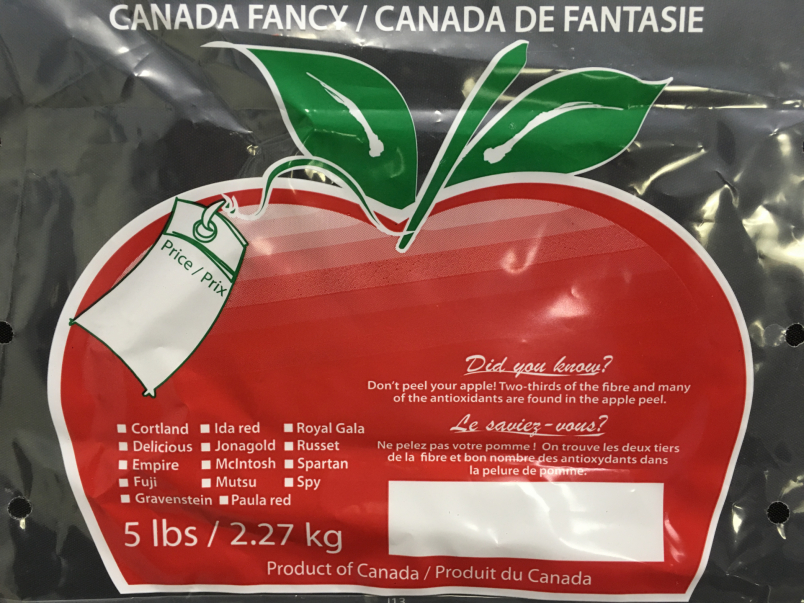 5 lb Poly Apple Bag Drawstring Wellington Produce Packaging