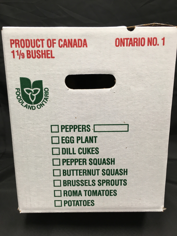 1 1/9 Bushel Waxed Carton Wellington Produce Packaging